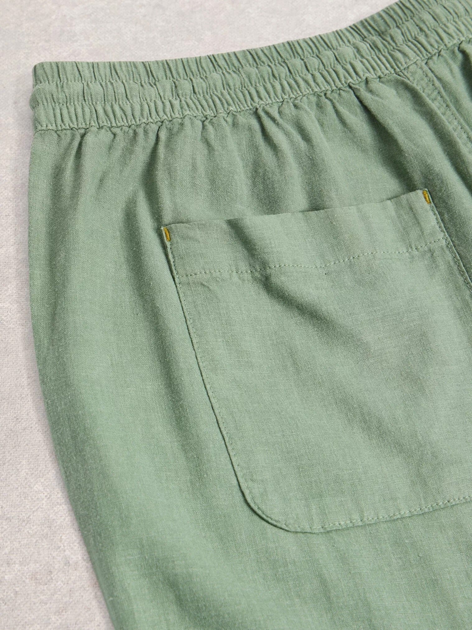 White Stuff Elle Linen Blend Trouser - Mid Green White Stuff