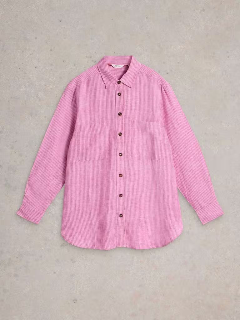 White Stuff Lydia Linen Shirt - Pink Multi White Stuff