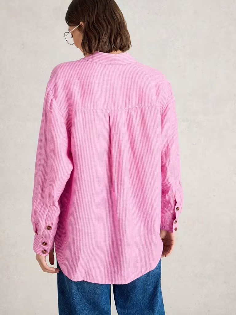 White Stuff Lydia Linen Shirt - Pink Multi White Stuff
