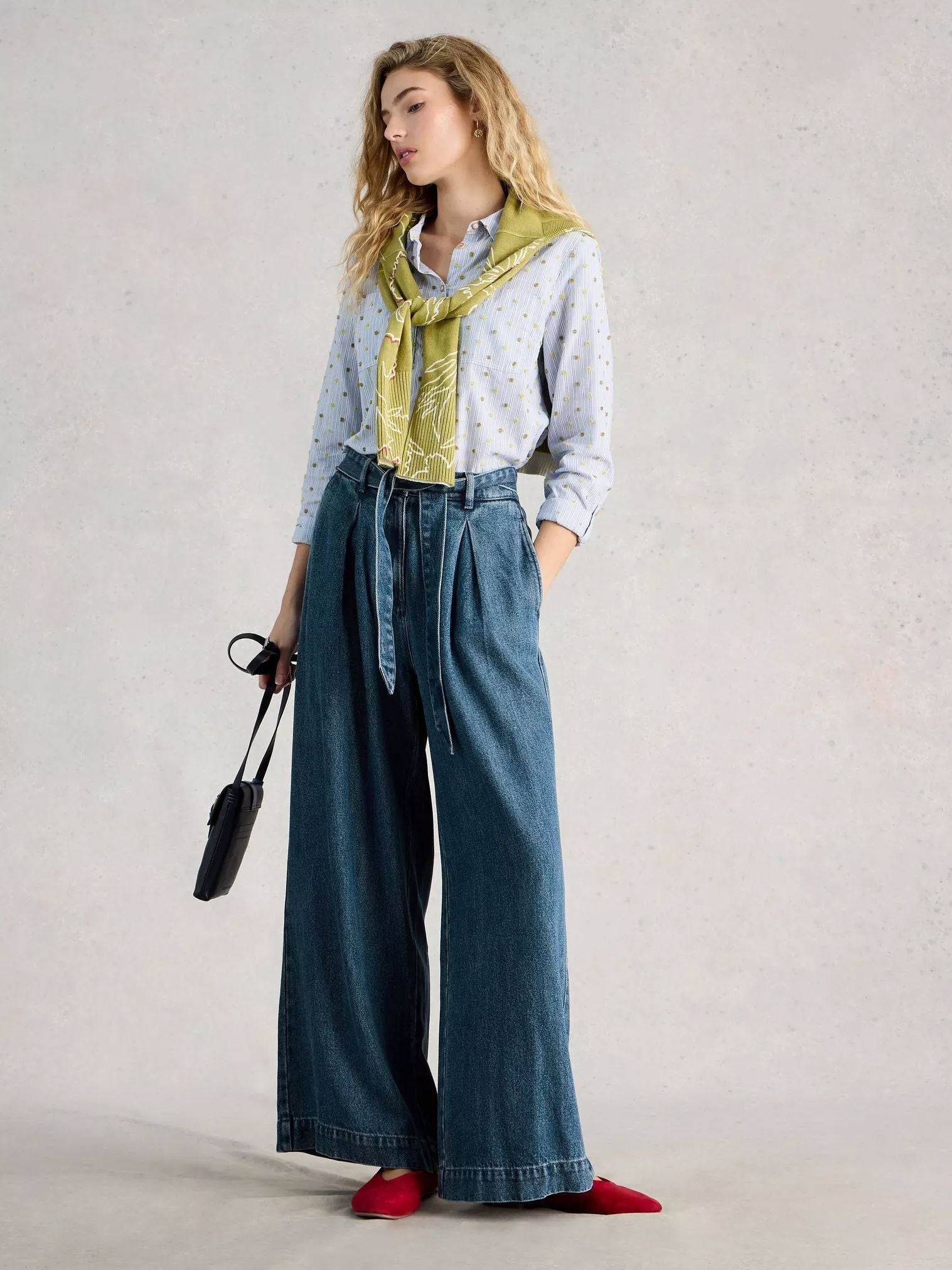 White Stuff Lyle Wide Leg Jean - Mid Denim Women's Jeans White Stuff