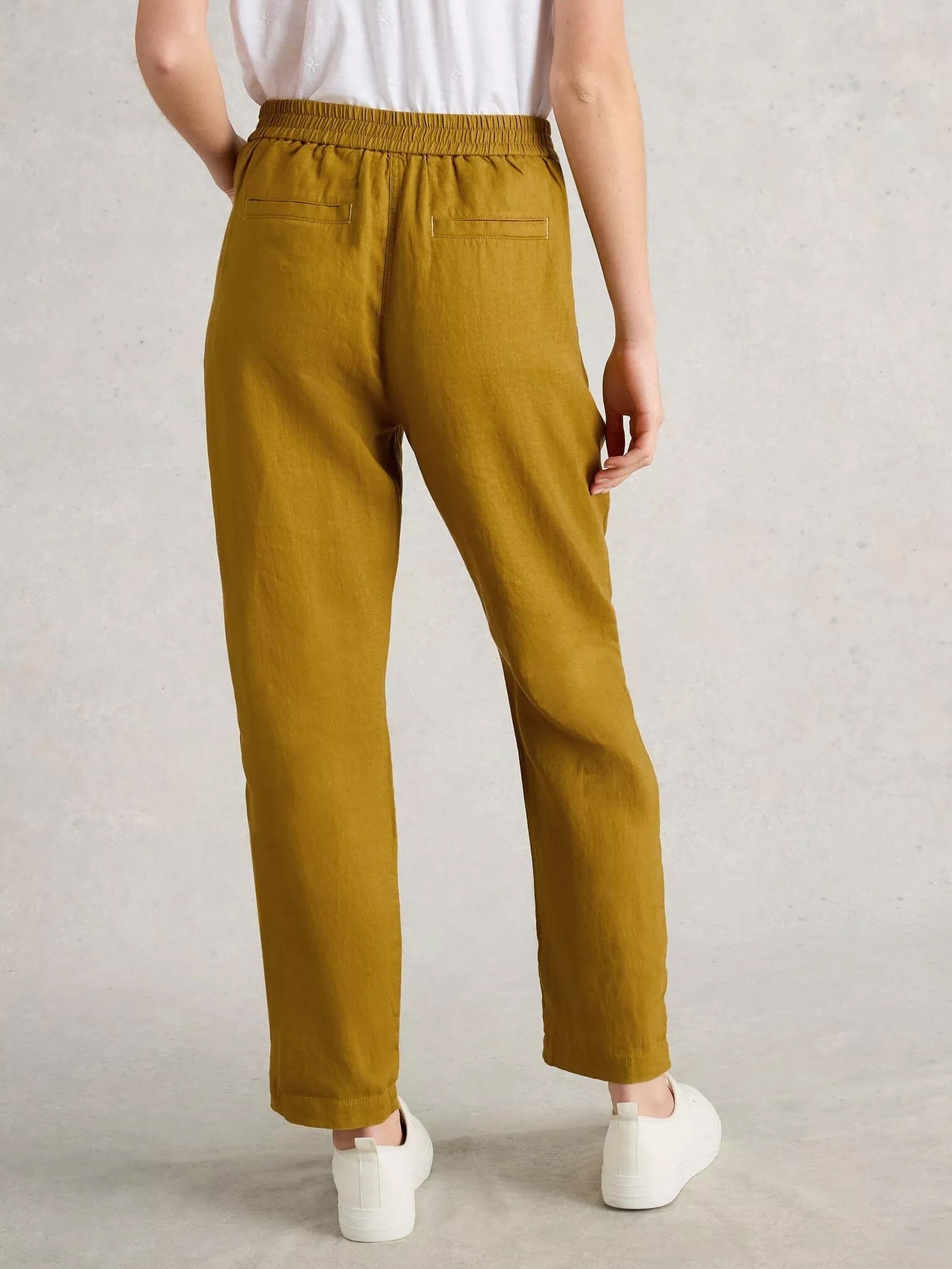 White Stuff Rowena Linen Trouser - Mid Chartreuse White Stuff