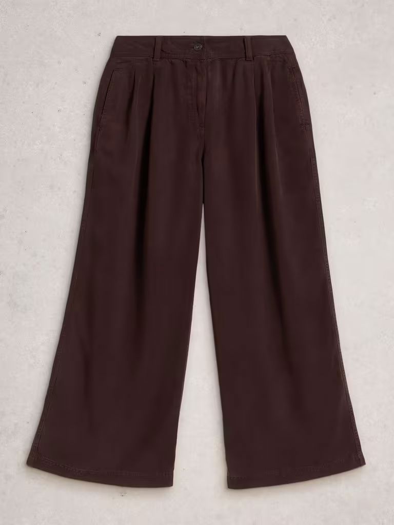 White Stuff Sasha Wide Leg Trouser - Dark Brown White Stuff