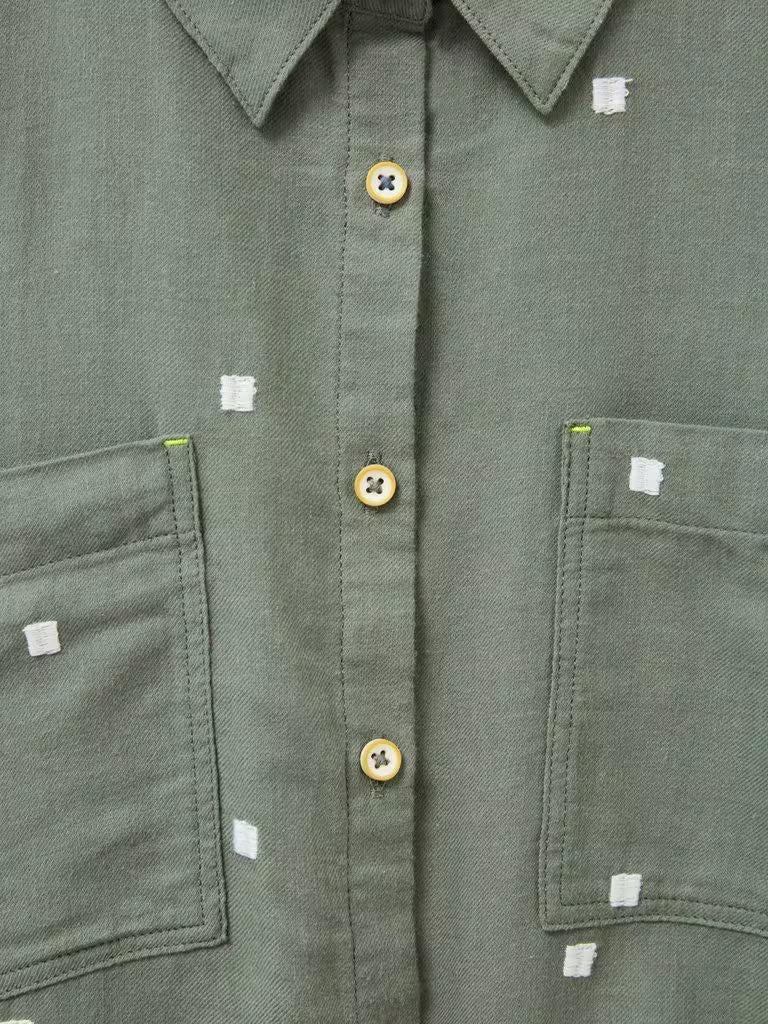 White Stuff Sophie Organic Cotton Shirt - Green Multi White Stuff