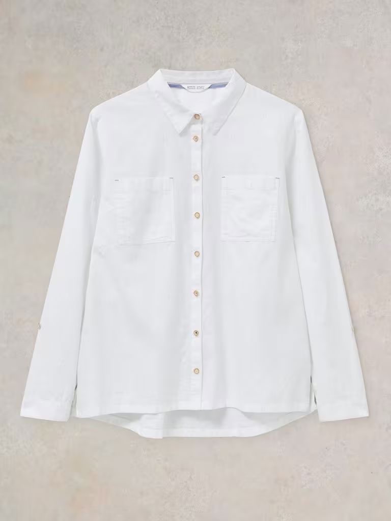 White Stuff Sophie Organic Cotton Shirt - Pale Ivory White Stuff