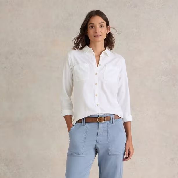 White Stuff Sophie Organic Cotton Shirt - Pale Ivory White Stuff