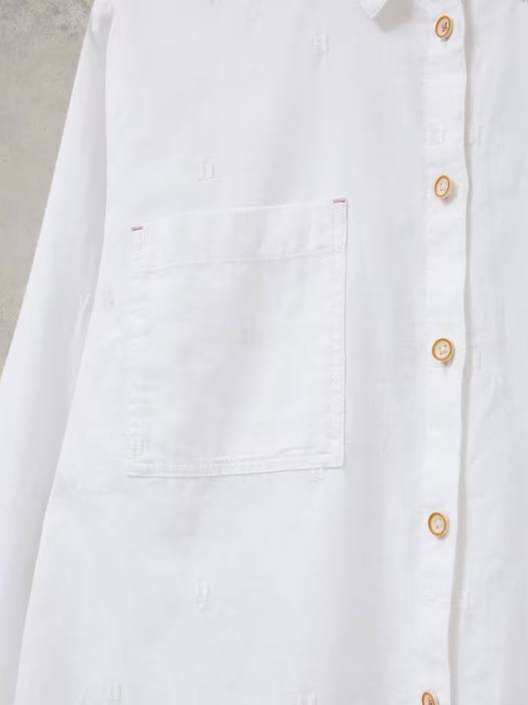 White Stuff Sophie Organic Cotton Shirt - Pale Ivory White Stuff