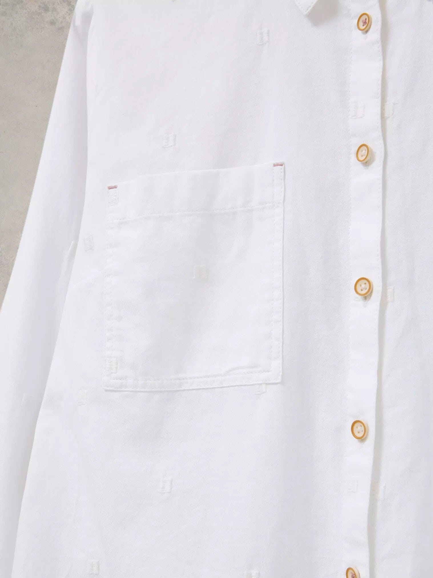 White Stuff Sophie Organic Cotton Shirt - Pale Ivory White Stuff