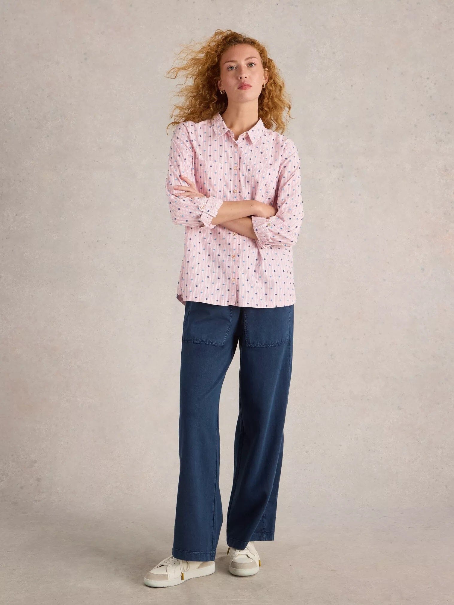 White Stuff Sophie Organic Cotton Shirt - Red Multi White Stuff