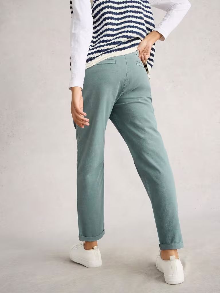 White Stuff Twister Chino Trouser - Mid Blue White Stuff