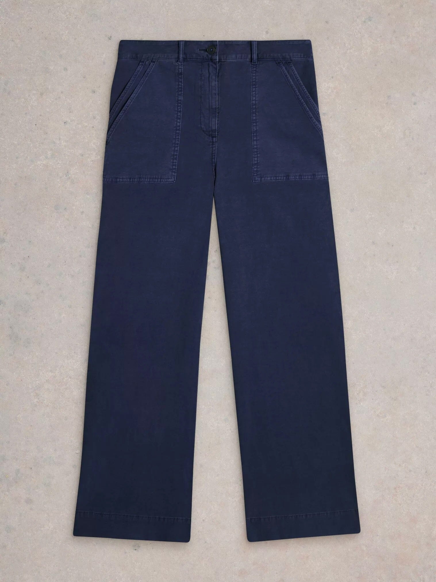 White Stuff Twister Chino Wide Leg Trouser - Dark Navy White Stuff