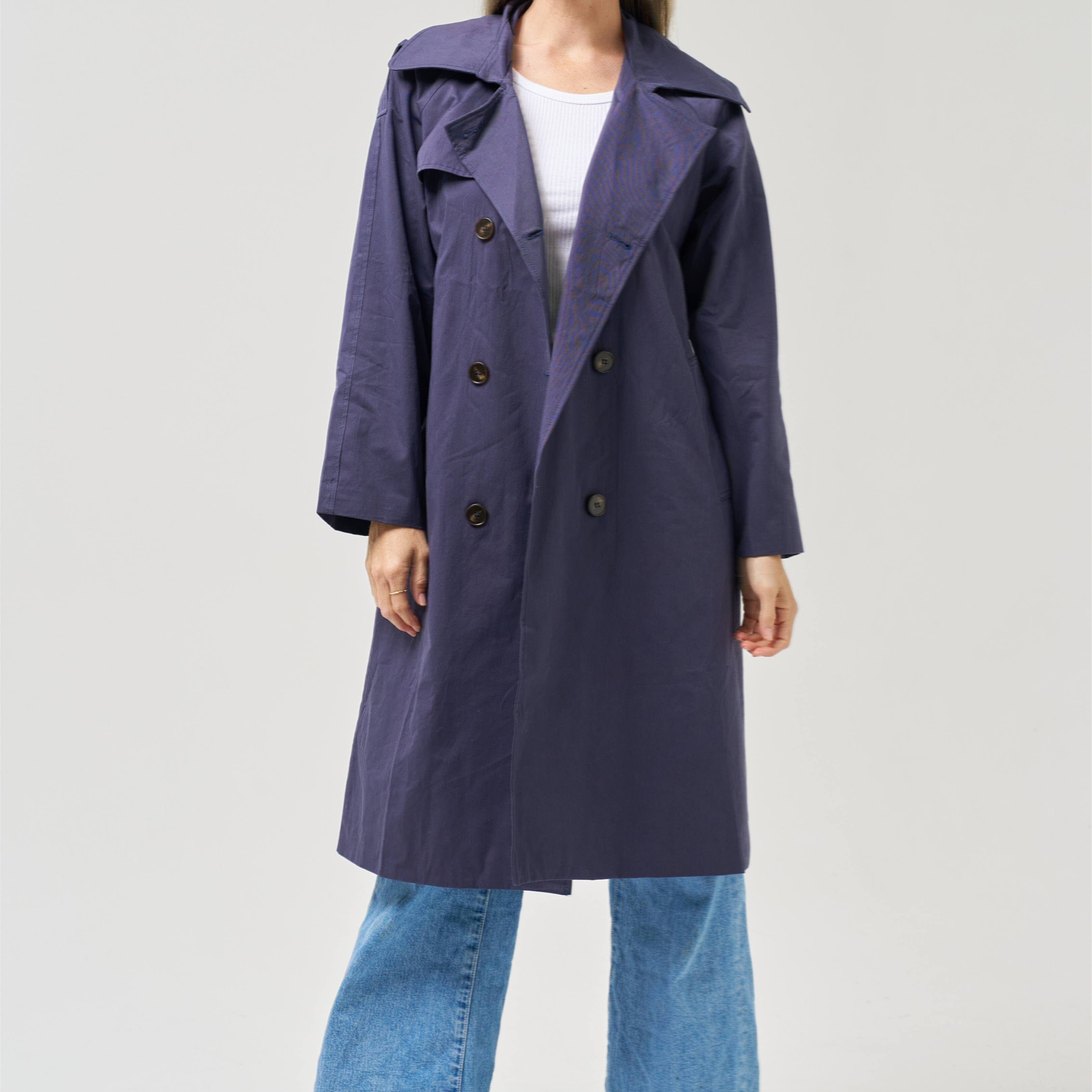 Worthier Cyma Trench Coat - Navy Worthier