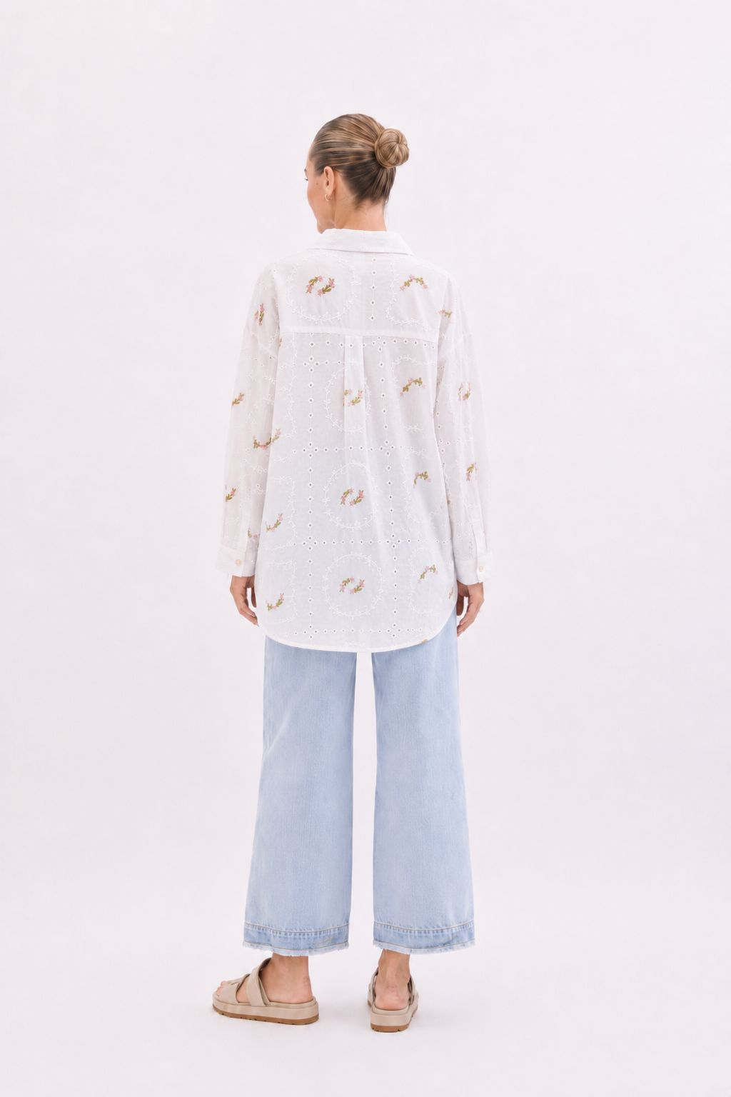 Worthier Rosevine Embroidered Cotton Shirt - White Women's Shirt Worthier