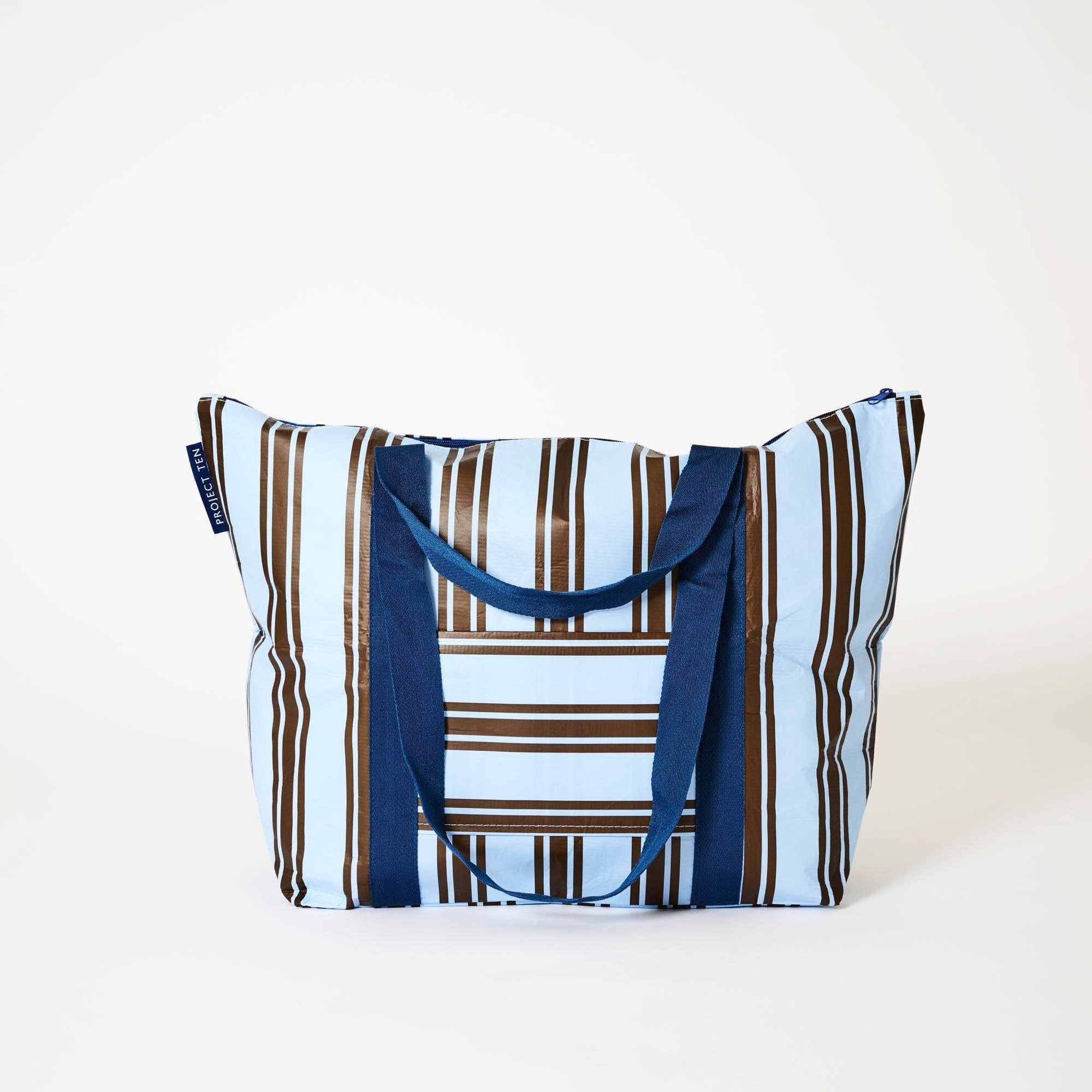 Zip Medium Tote – Oxford Stripe Tote Bag Project Ten Pty Ltd