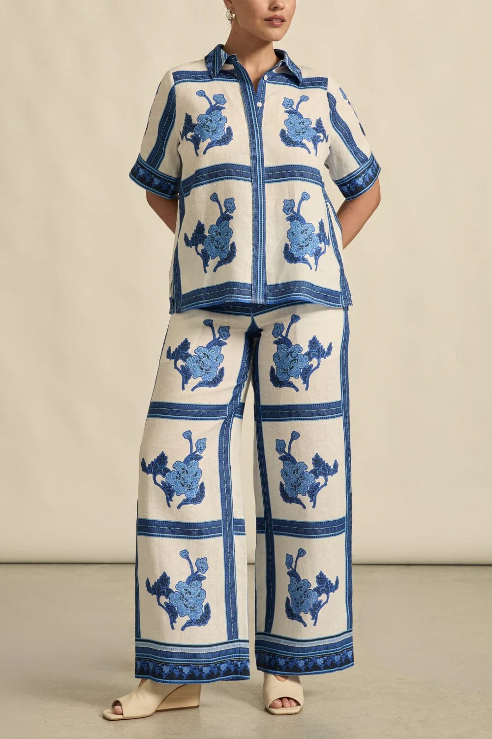 Zoe Kratzmann Pixel Top - Azure Collage Zoe Kratzmann