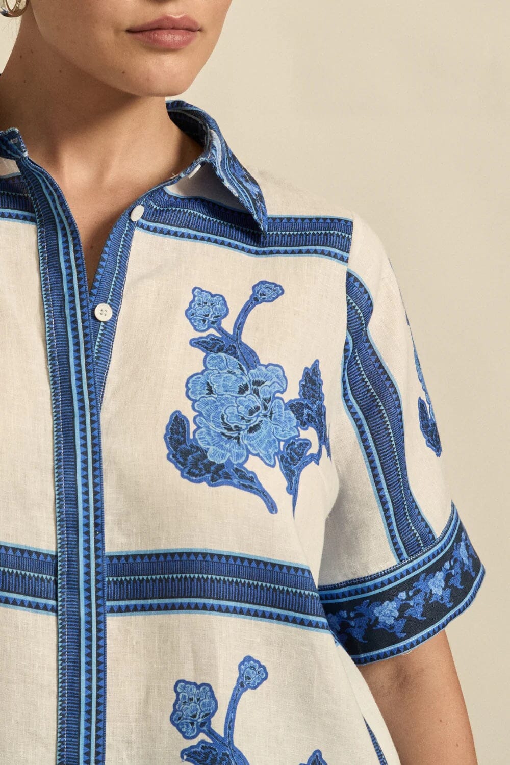 Zoe Kratzmann Pixel Top - Azure Collage Zoe Kratzmann