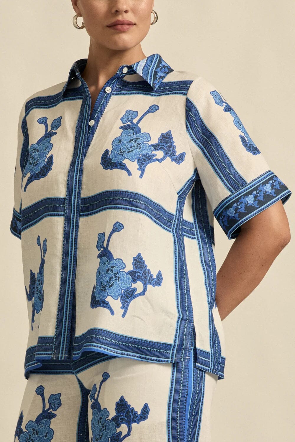 Zoe Kratzmann Pixel Top - Azure Collage Zoe Kratzmann