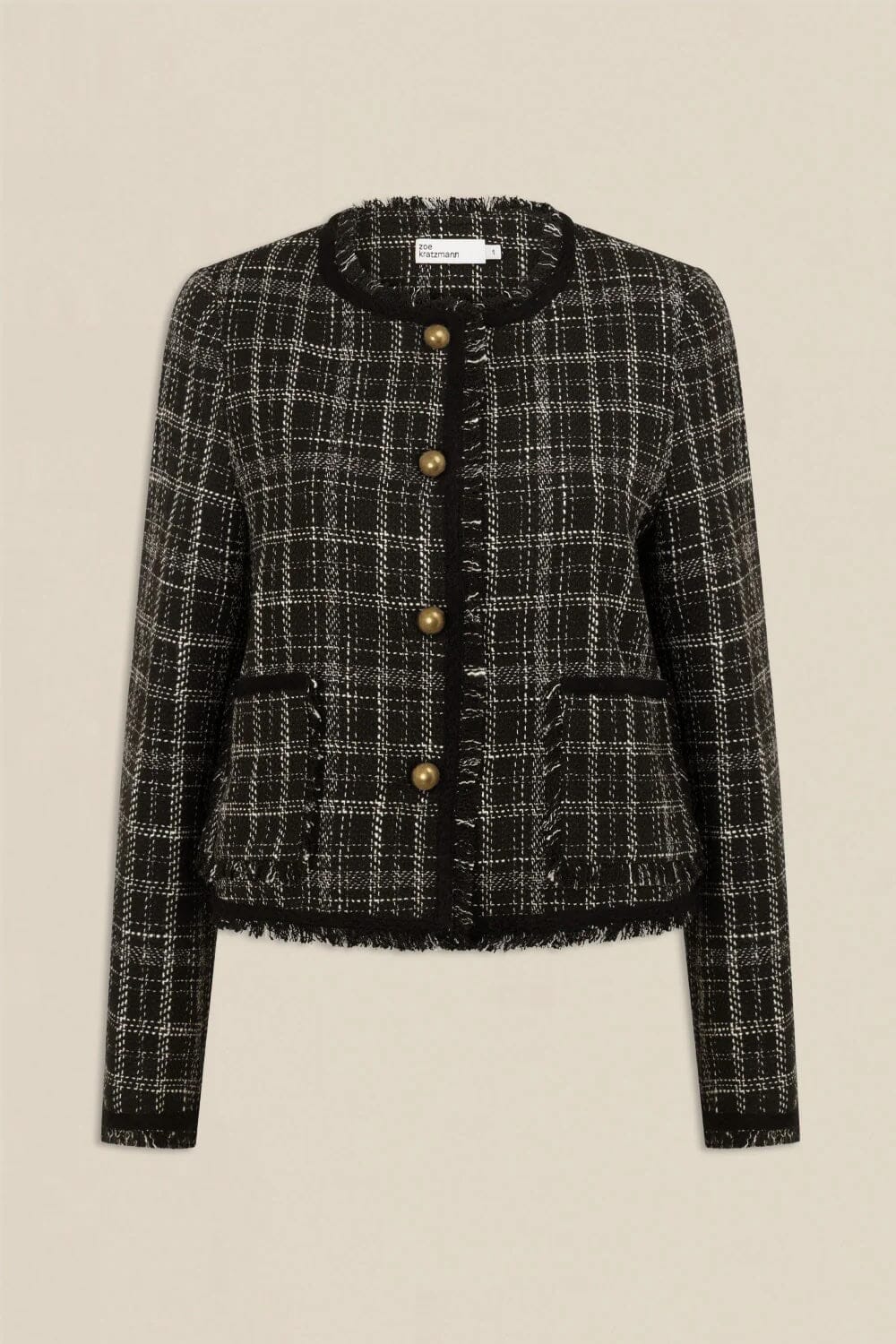 Zoe Kratzmann Quill Jacket - Black Porcelain Check Zoe Kratzmann