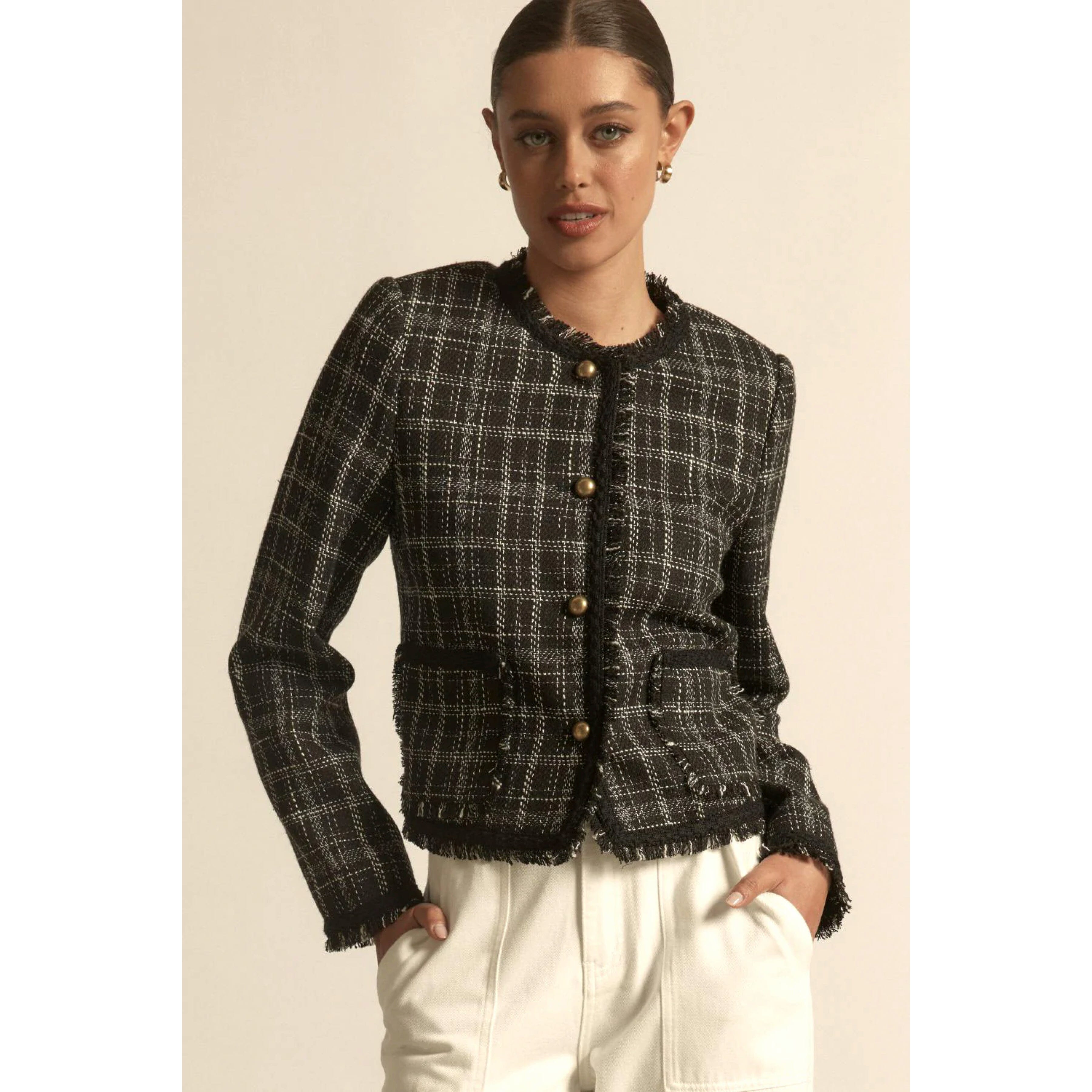 Zoe Kratzmann Quill Jacket - Black Porcelain Check Zoe Kratzmann