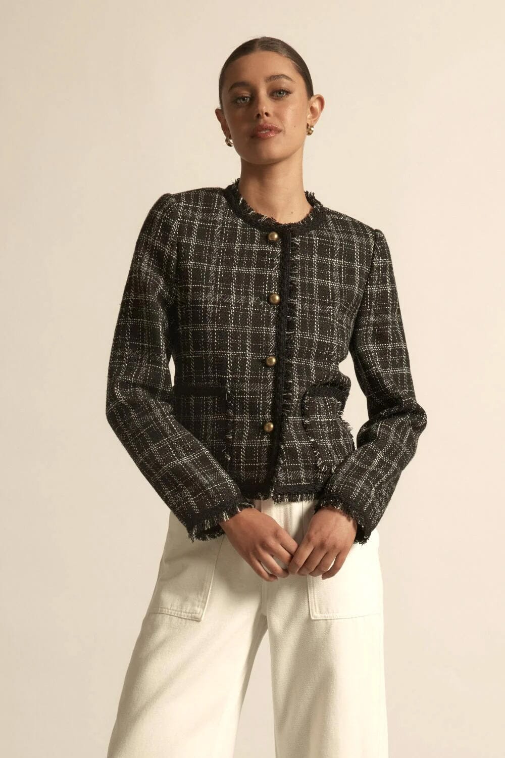 Zoe Kratzmann Quill Jacket - Black Porcelain Check Zoe Kratzmann