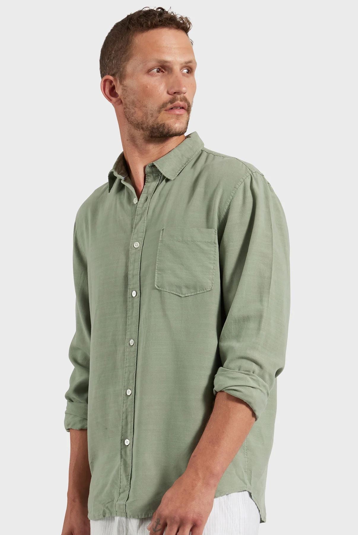 Academy Brand Men's Burton Shirt - Jasper Green Academy Brand