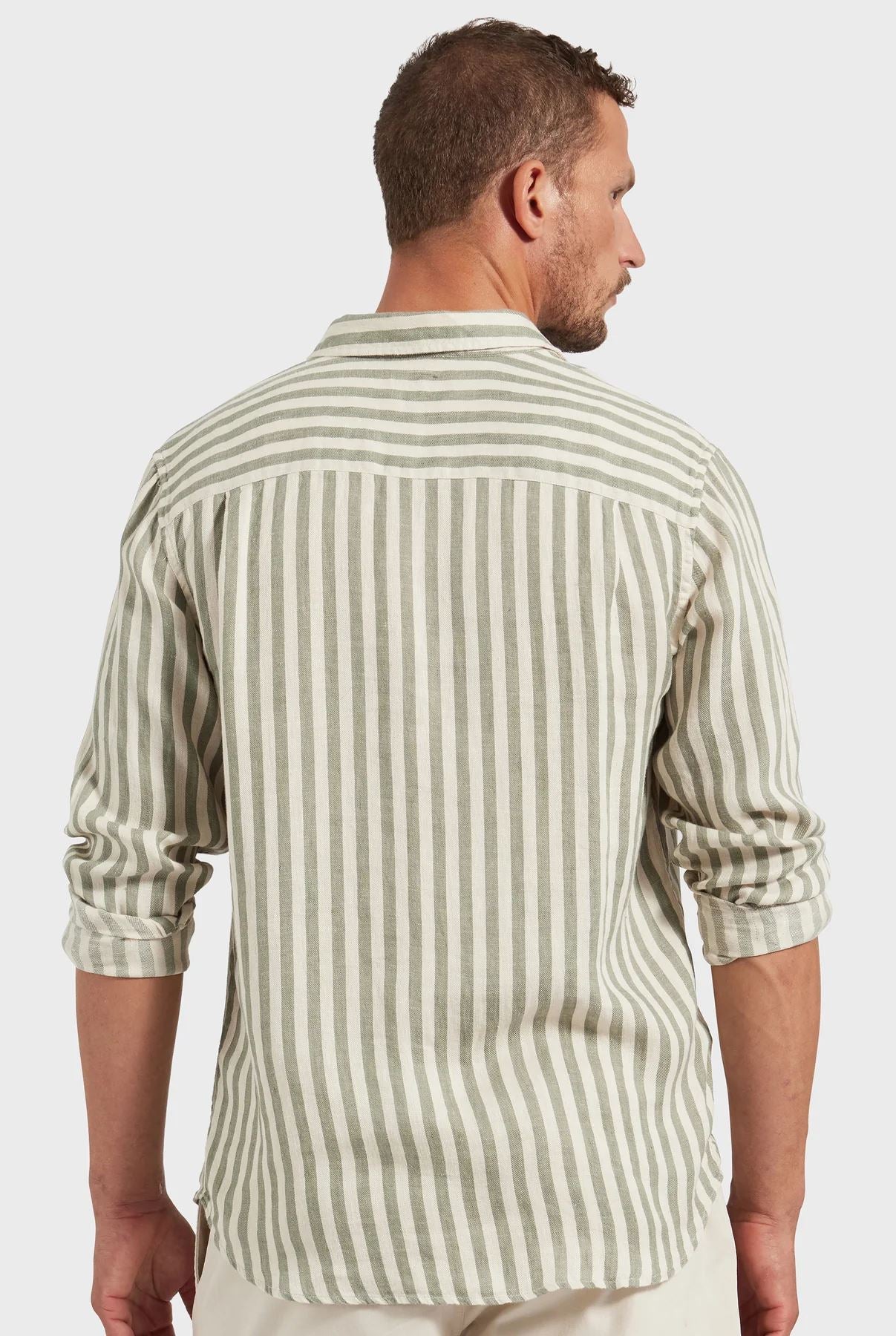 Academy Brand Men's Farrelly Linen Shirt - Jasper Green Academy Brand