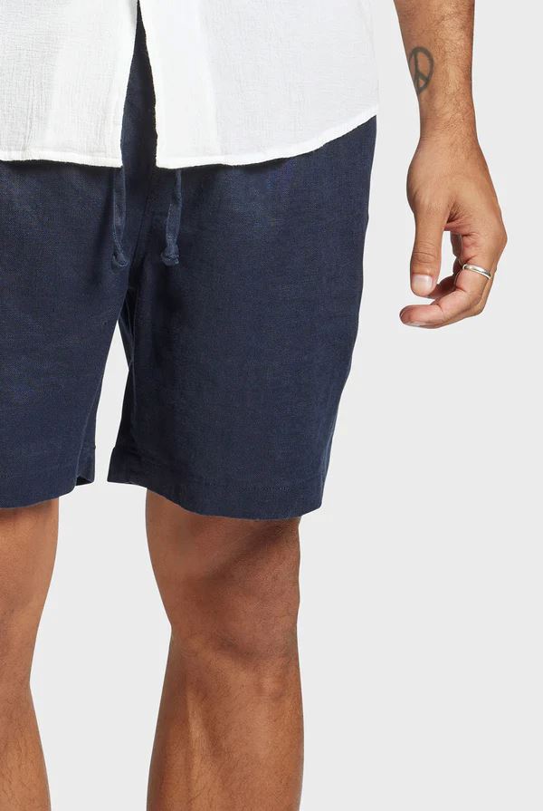 Academy Brand Men's Riviera Linen Shorts - Navy Academy Brand