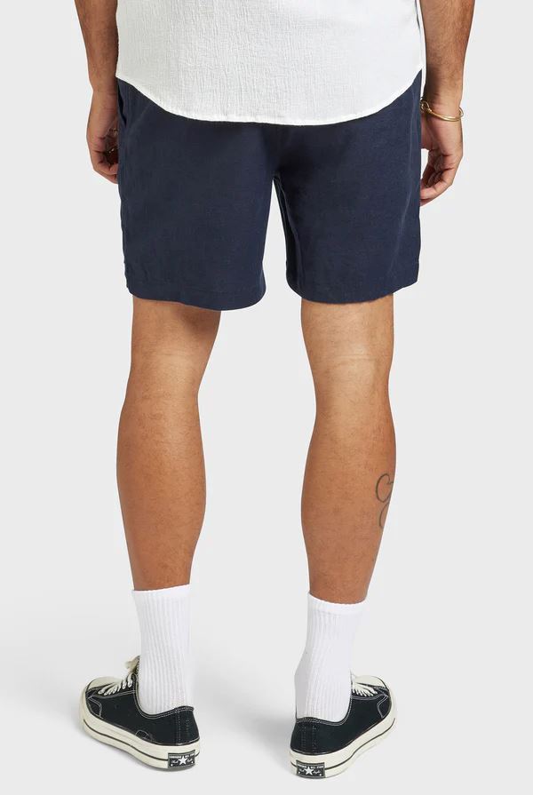 Academy Brand Men's Riviera Linen Shorts - Navy Academy Brand