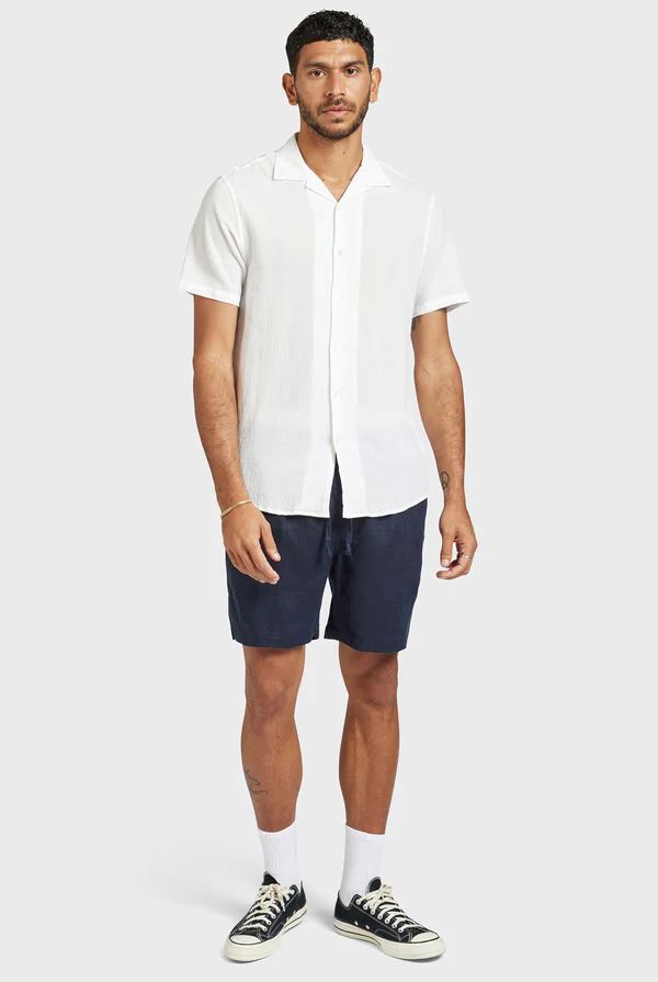 Academy Brand Men's Riviera Linen Shorts - Navy Academy Brand