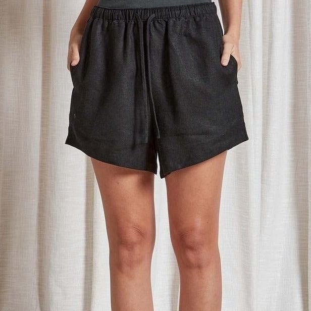 Academy Brand Women's Riviera Linen Short- Black Academy Brand