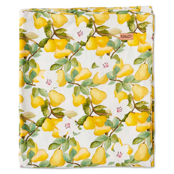 Kip & Co Summer Lilly White Linen Tablecloth Kip & Co