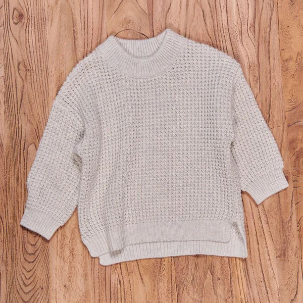 Maxted Waffle Mini Me Seven Pullover - Pebble Maxted