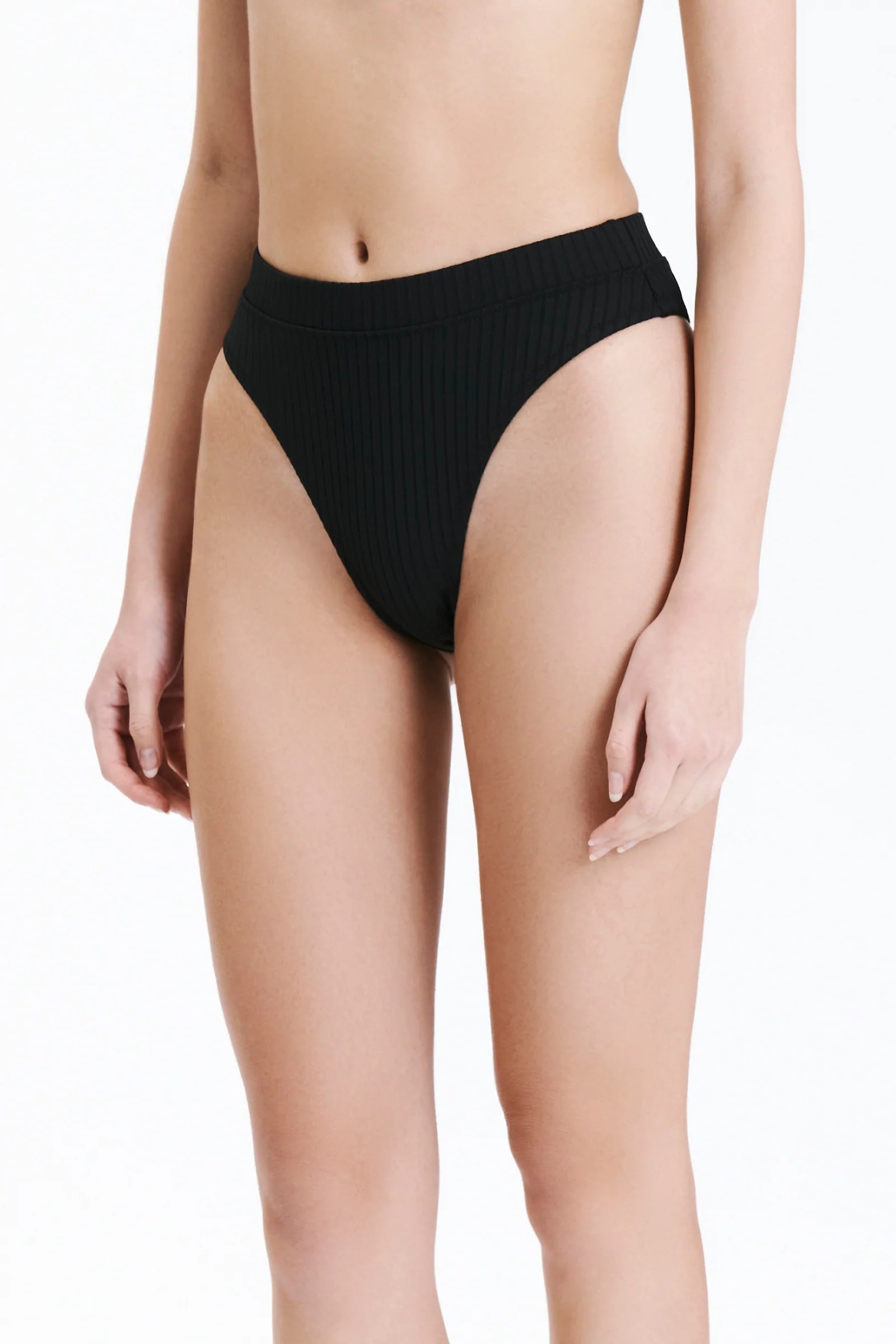 Nude Lucy High Rise Bikini Bottoms - Black Nude Lucy