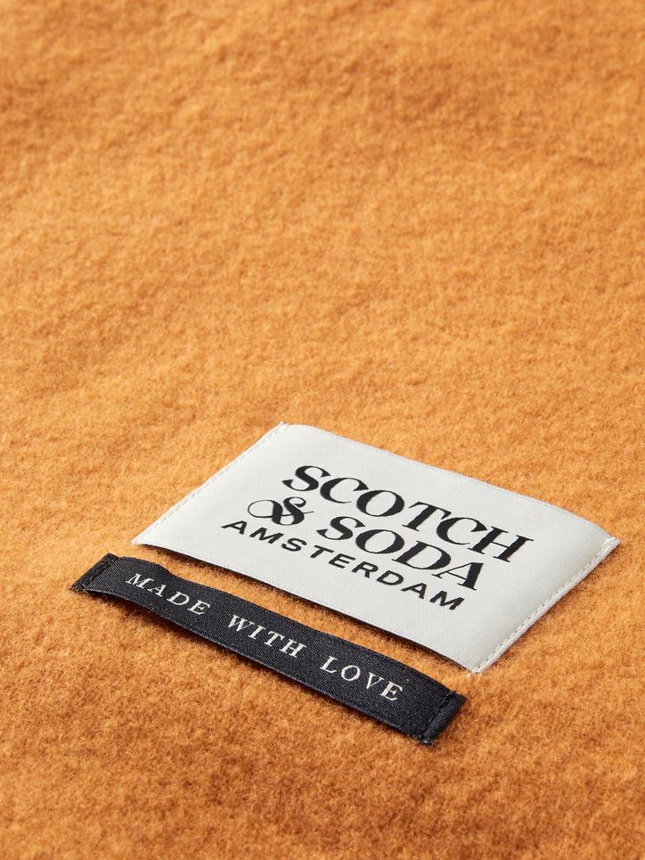 Scotch & Soda Unisex Fringed Wool Scarf - Cinnamon Spice Scotch & Soda