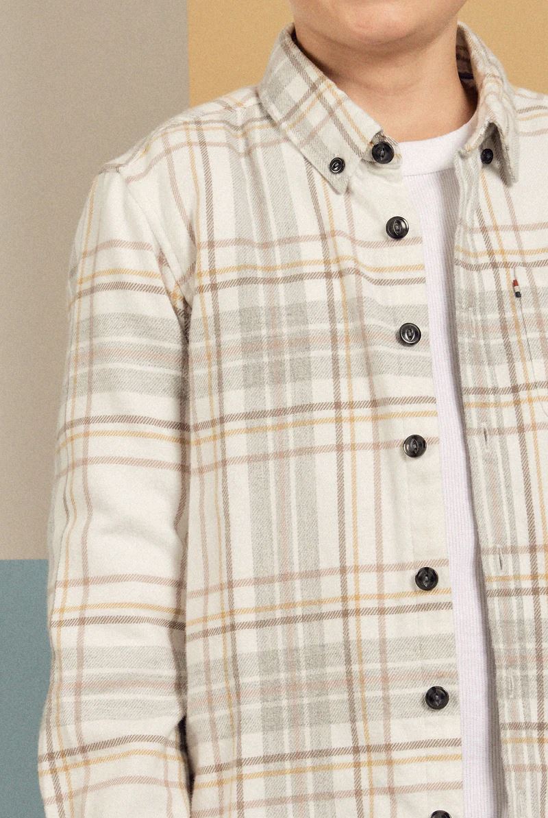 Academy Brand Rookie Edmond Check Shirt - Winter White Academy Brand