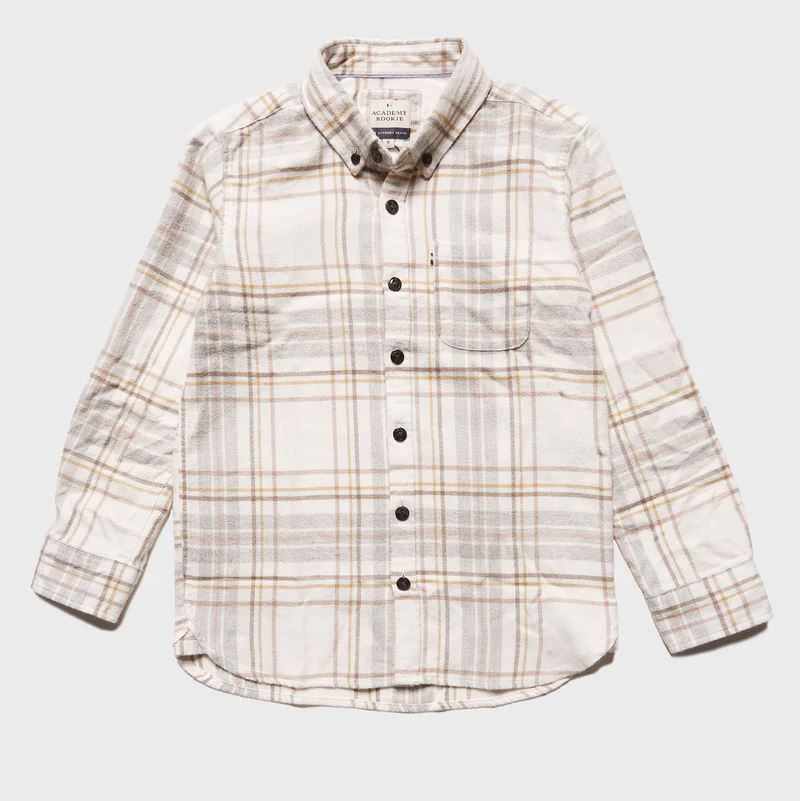 Academy Brand Rookie Edmond Check Shirt - Winter White Academy Brand