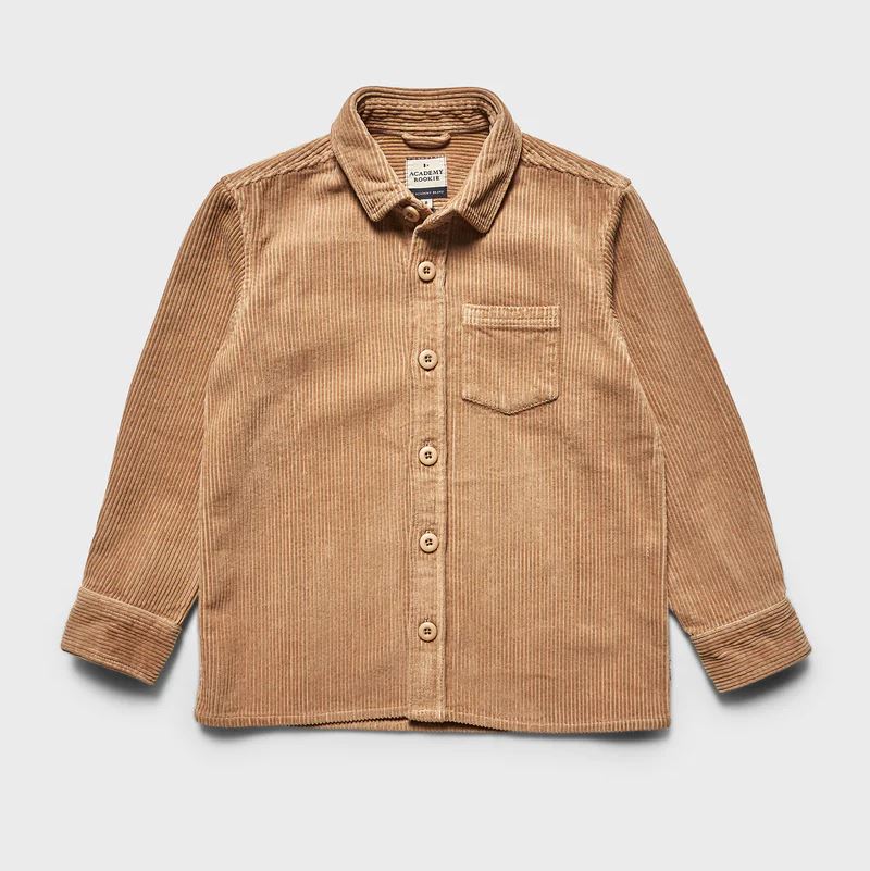 Academy Brand Rookie Lebowski Cord Overshirt - Pebble Academy Brand