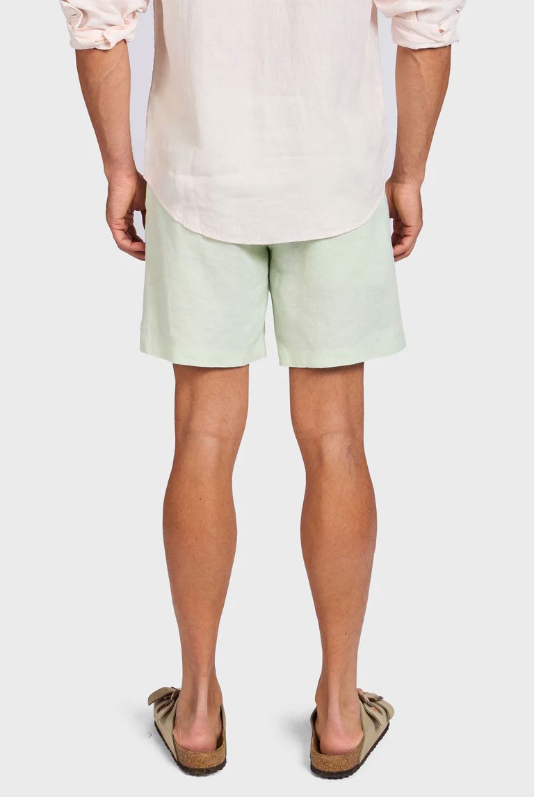 Academy Brand Men's Riviera Linen Shorts - Glass Green Academy Brand