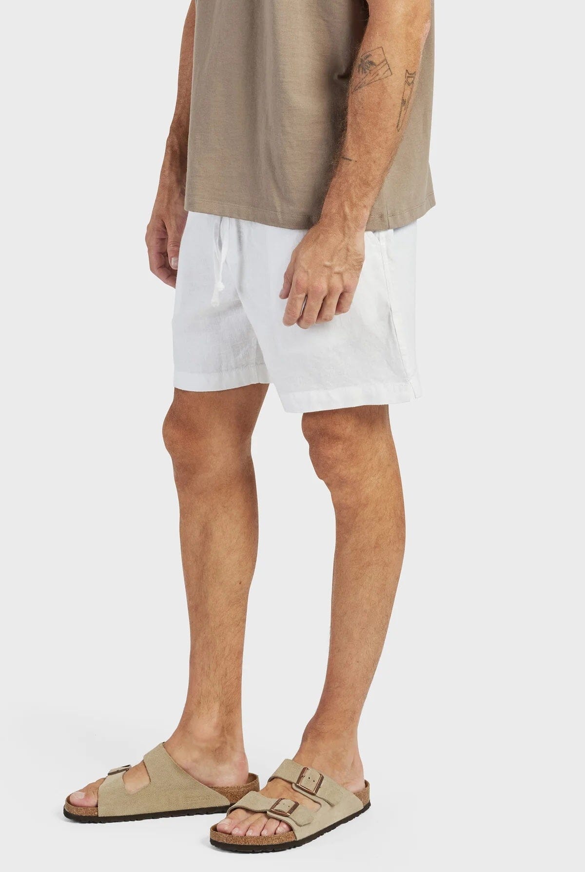 Academy Brand Men's Riviera Linen Shorts - White Academy Brand