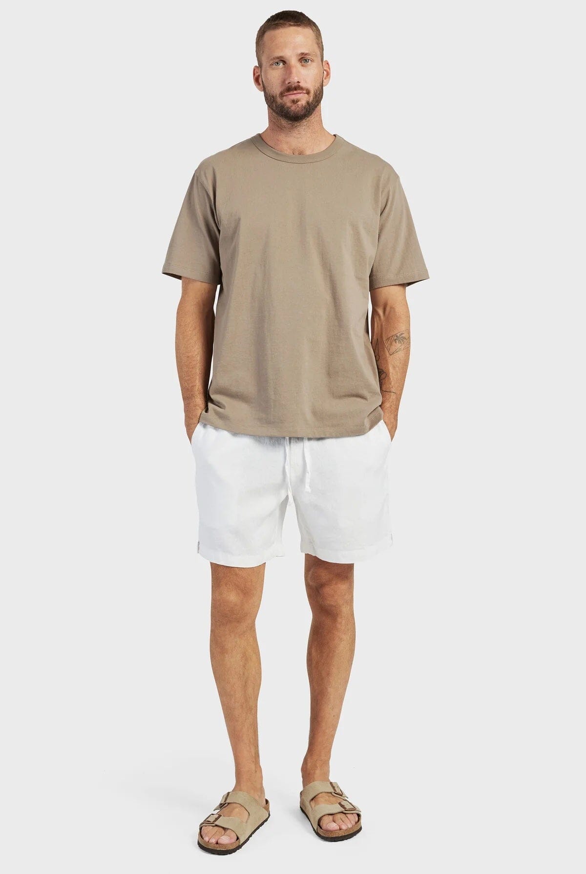 Academy Brand Men's Riviera Linen Shorts - White Academy Brand