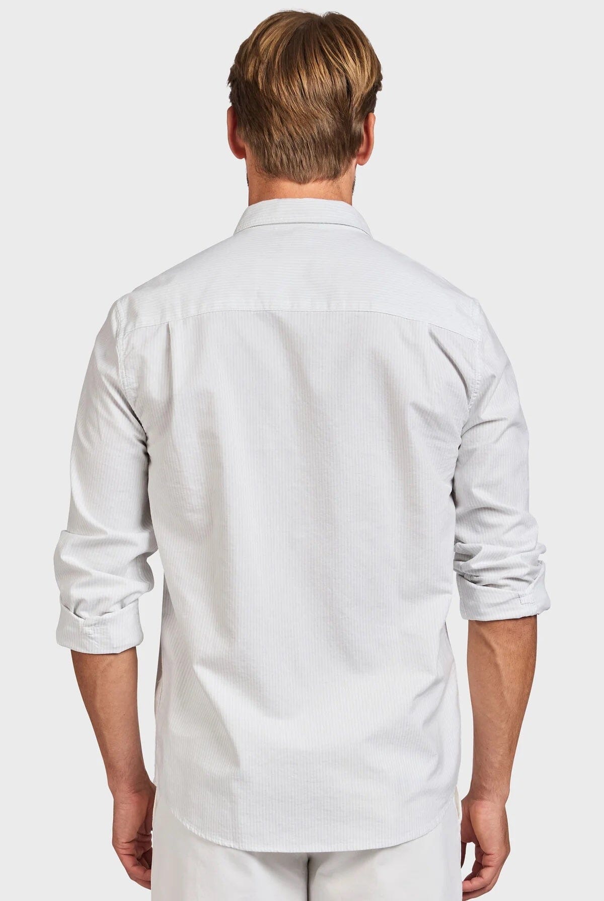 Academy Brand Men's Vintage Oxford Shirt - Ice Grey/White Stripe Academy Brand