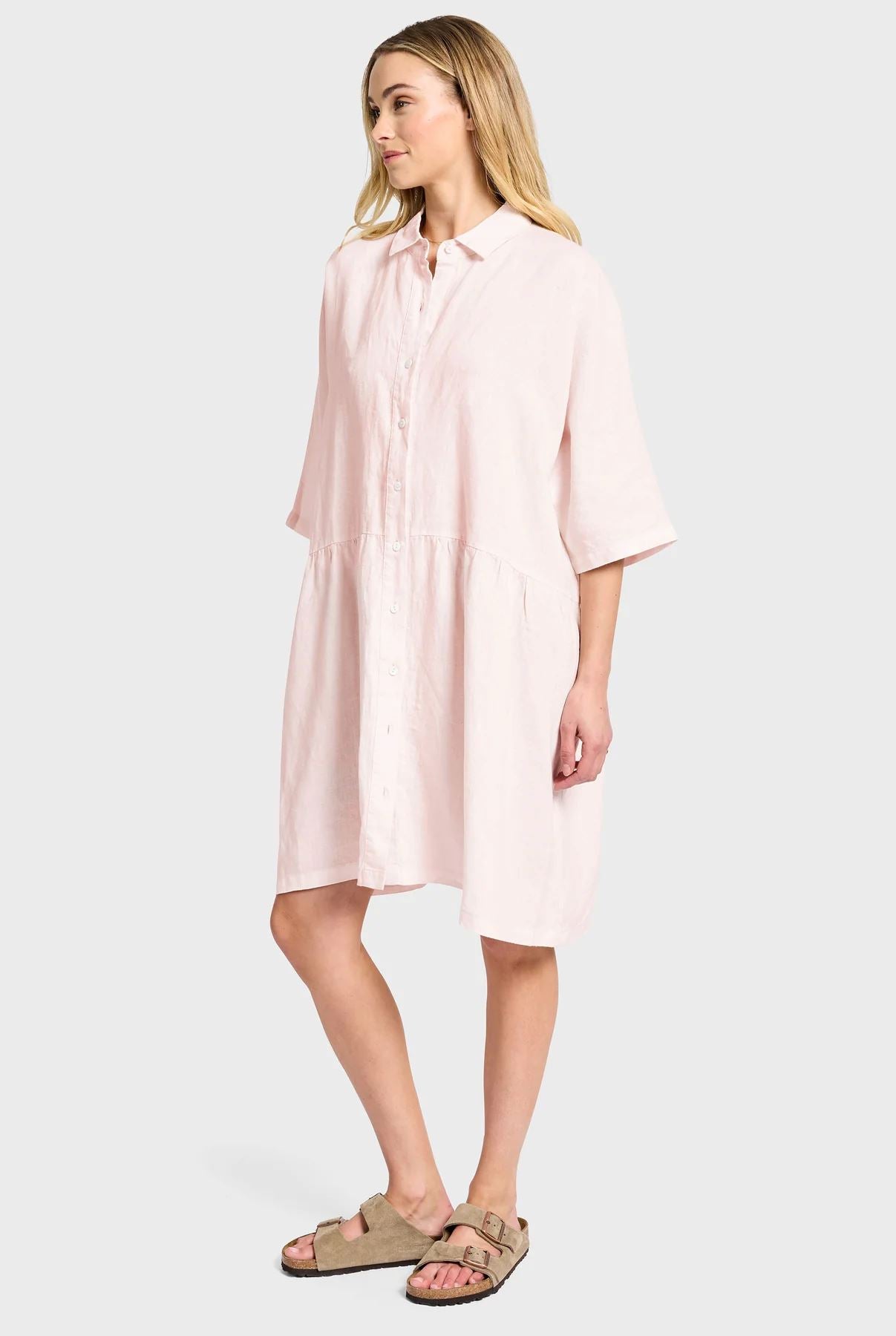 Academy Brand Women's Dolly Linen Dress - Dawn Pink Academy Brand