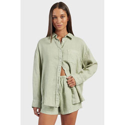 Academy Brand Women's Hampton Long Sleeve Shirt - Silver Green Academy Brand