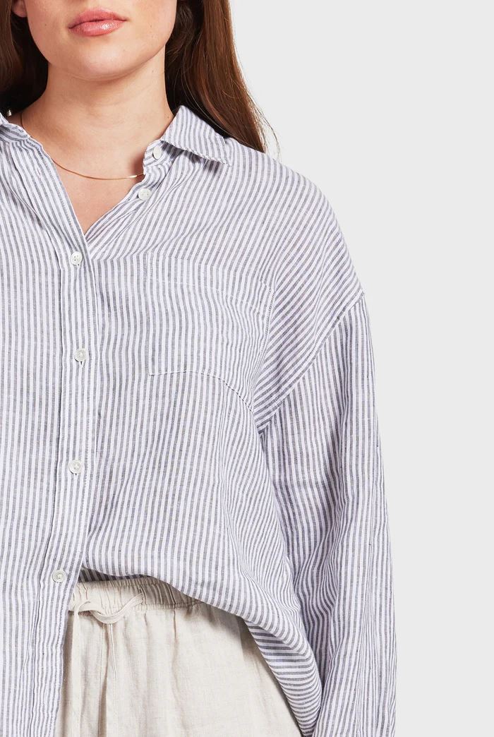 Academy Brand Women's Rory Linen Shirt - Smoke Pine Academy Brand