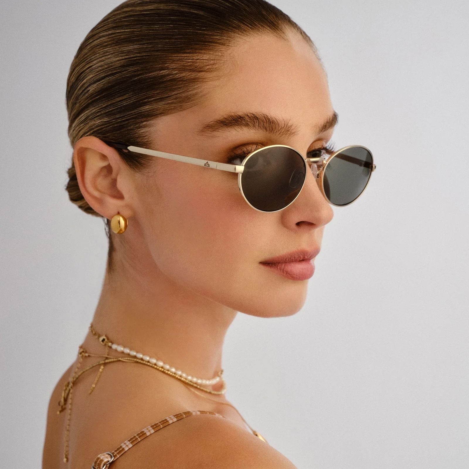 Aire Shades Ephermeris Unisex Sunglasses - Gold Khaki Mono Aire Shades