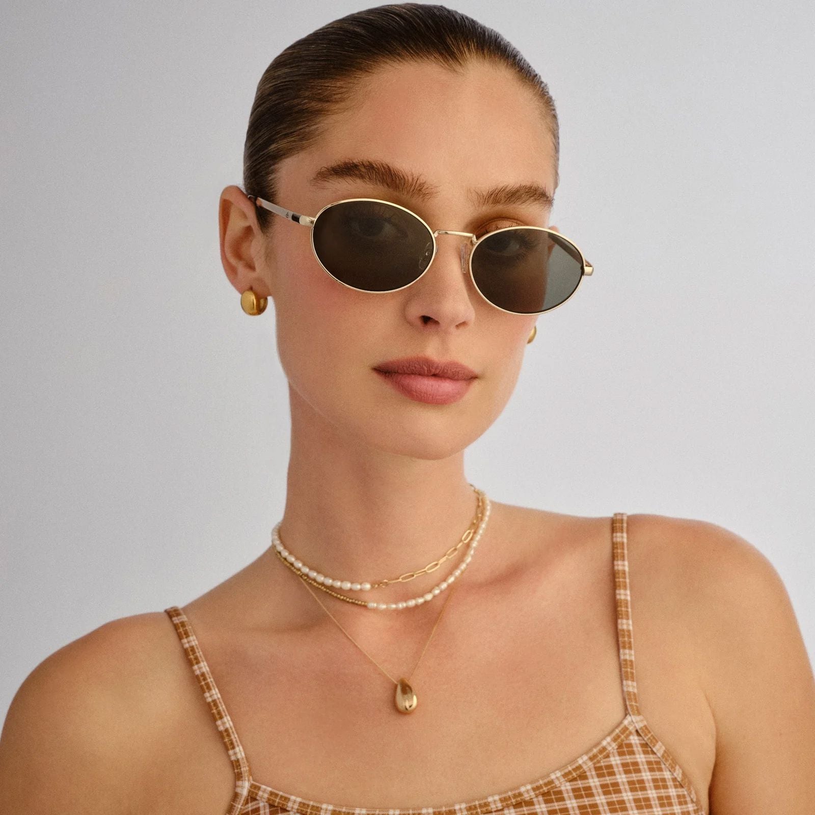 Aire Shades Ephermeris Unisex Sunglasses - Gold Khaki Mono Aire Shades