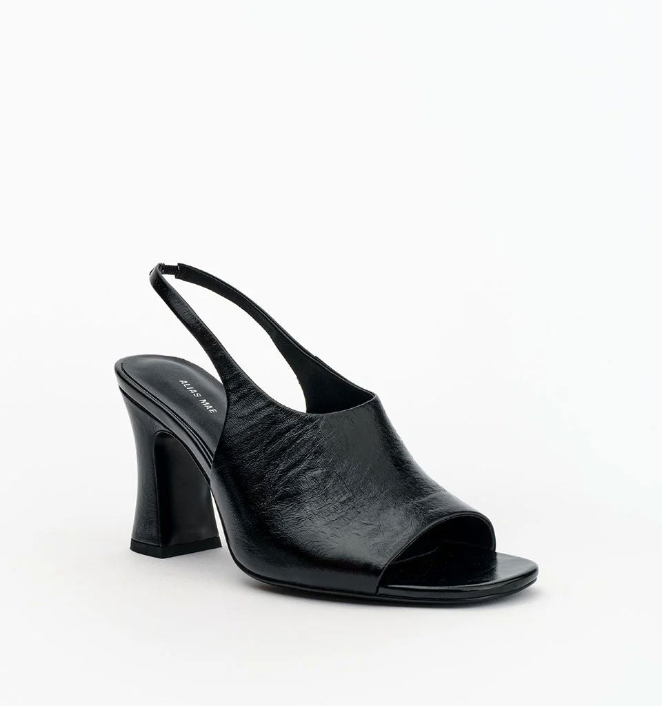 Alias Mae Jackie - Black Oily Crinkle Leather Heels Alias Mae 