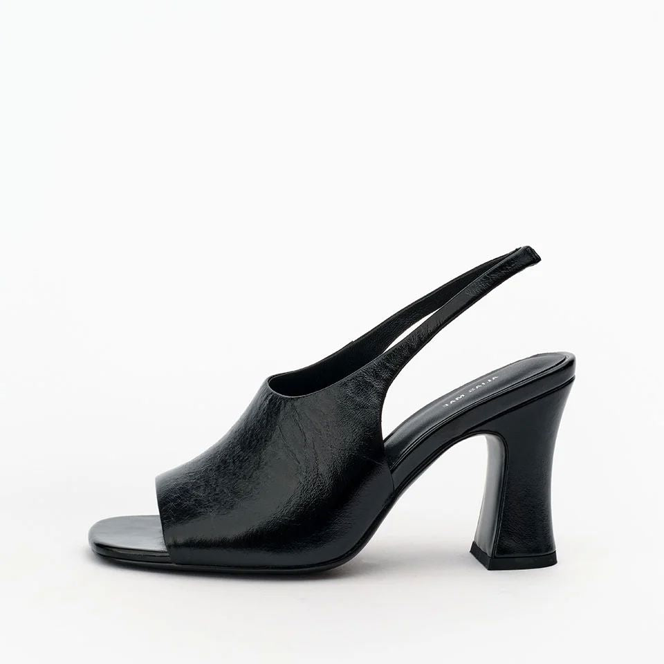 Alias Mae Jackie - Black Oily Crinkle Leather Heels Alias Mae 