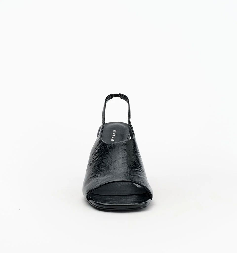 Alias Mae Jackie - Black Oily Crinkle Leather Heels Alias Mae 