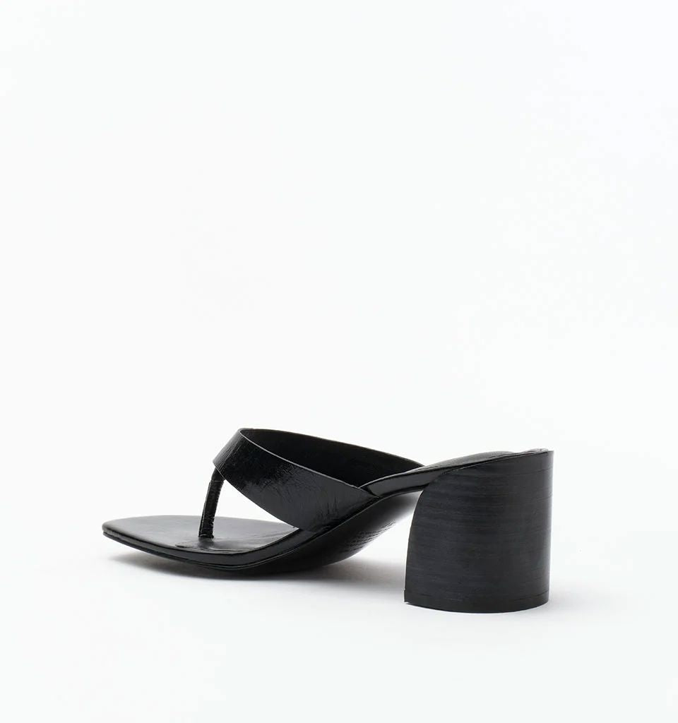 Alias Mae May - Black Oily Crinkle Leather Slides Alias Mae 