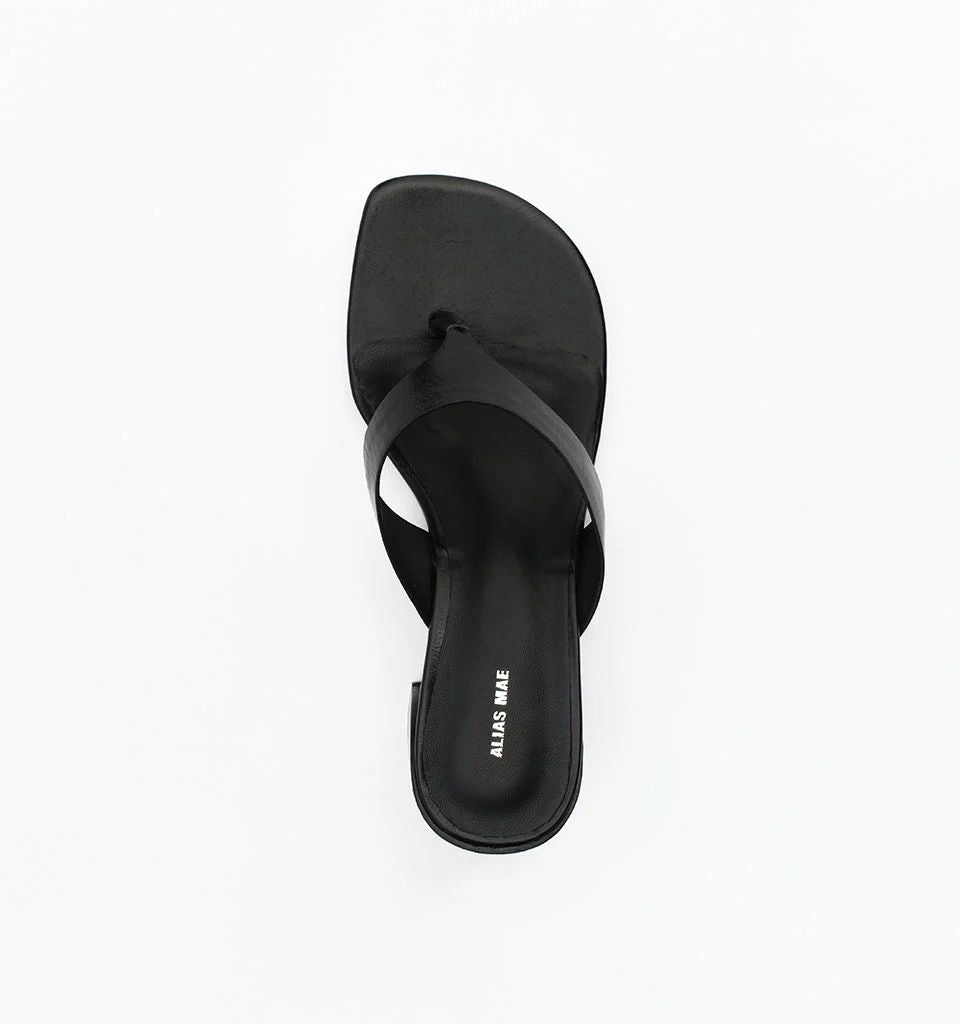 Alias Mae May - Black Oily Crinkle Leather Slides Alias Mae 
